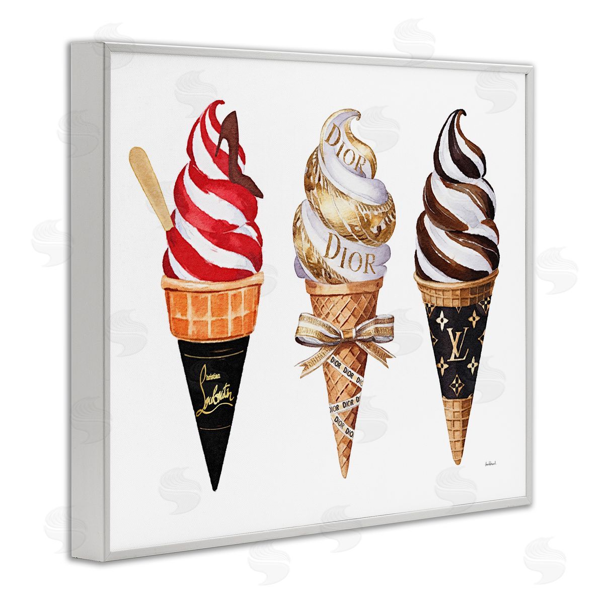 Amanda Greenwood Swirled Glam Ice Cream Canvas Wall Art Print