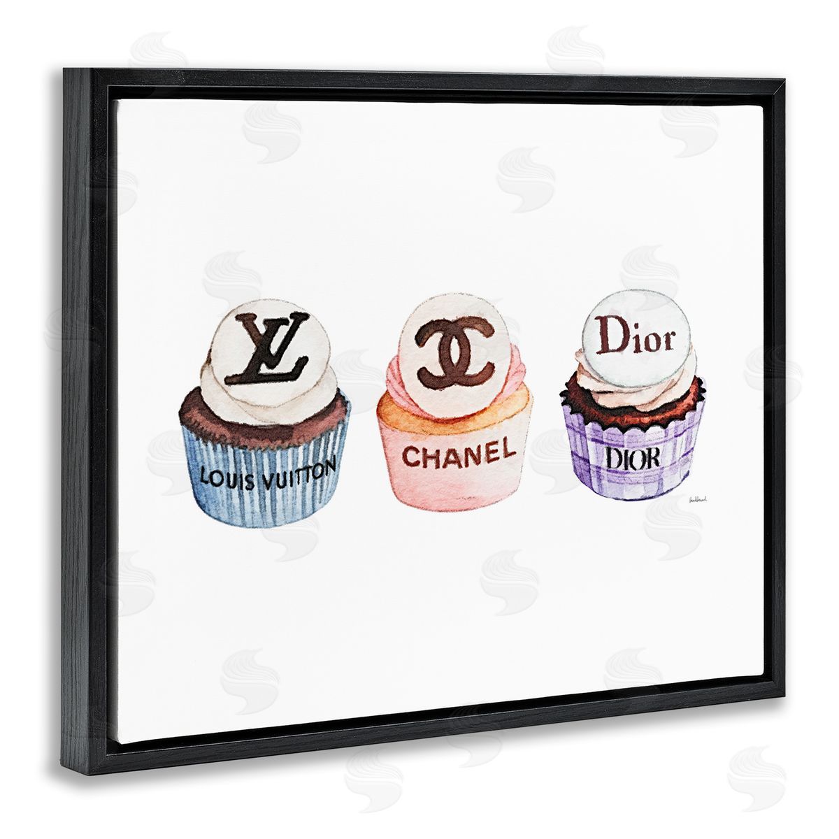 Amanda Greenwood Chic Fashion Cupcake Trio Canvas Wall Art Print