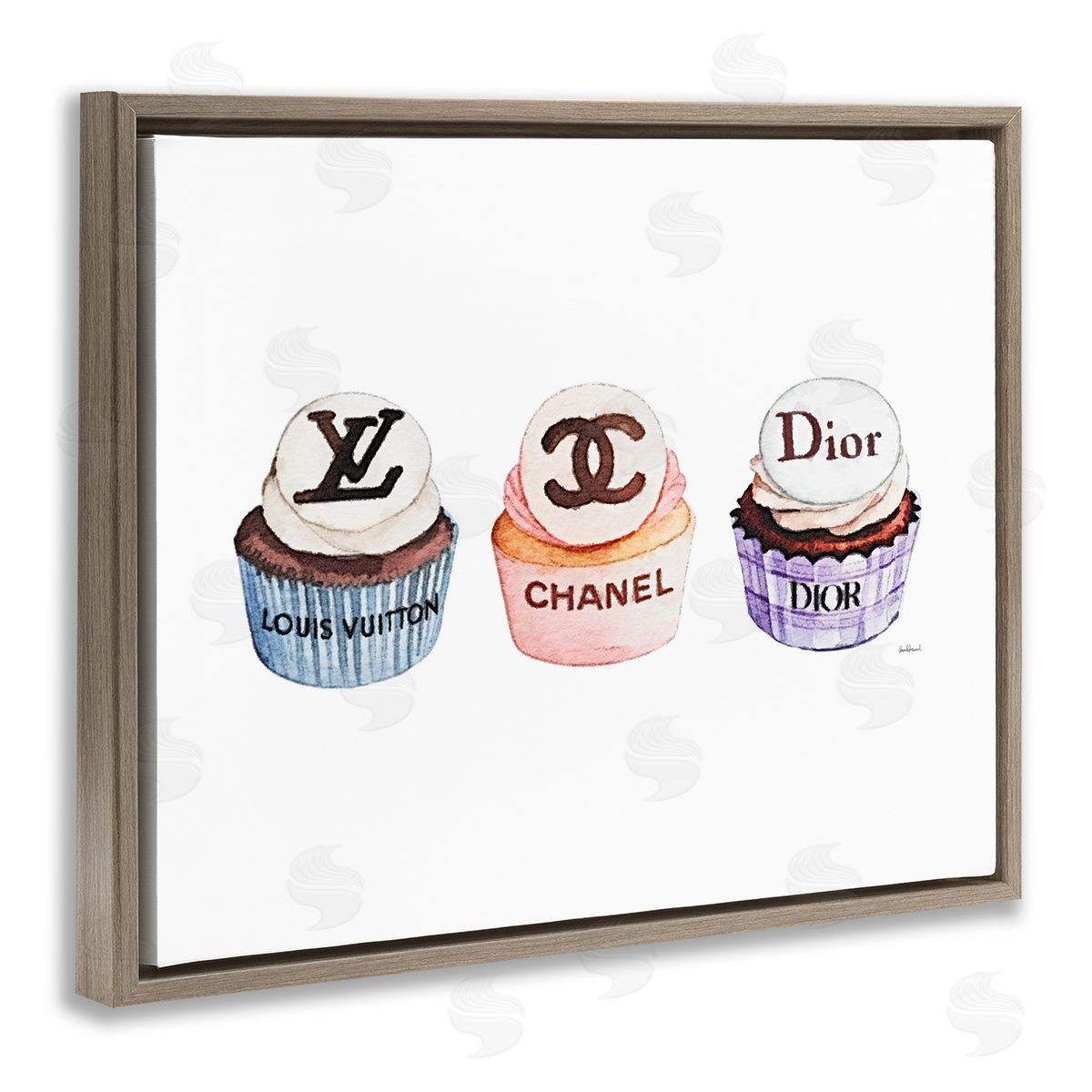 Amanda Greenwood Chic Fashion Cupcake Trio Canvas Wall Art Print