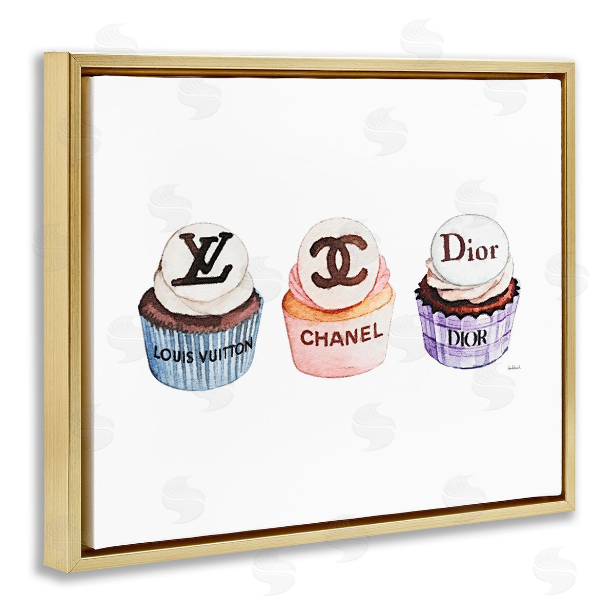 Amanda Greenwood Chic Fashion Cupcake Trio Canvas Wall Art Print