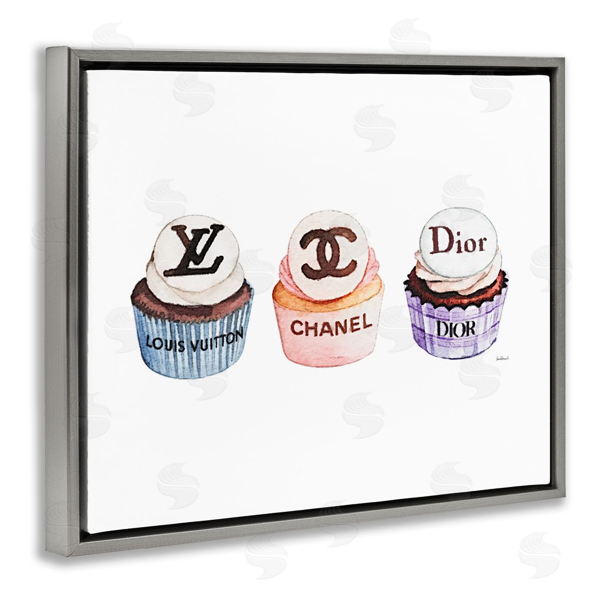 Amanda Greenwood Chic Fashion Cupcake Trio Canvas Wall Art Print