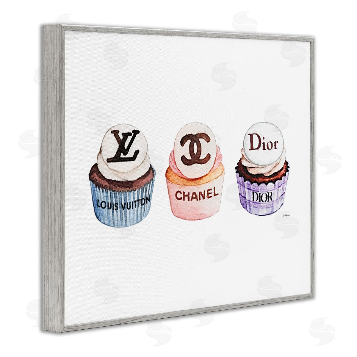 Amanda Greenwood Chic Fashion Cupcake Trio Canvas Wall Art Print