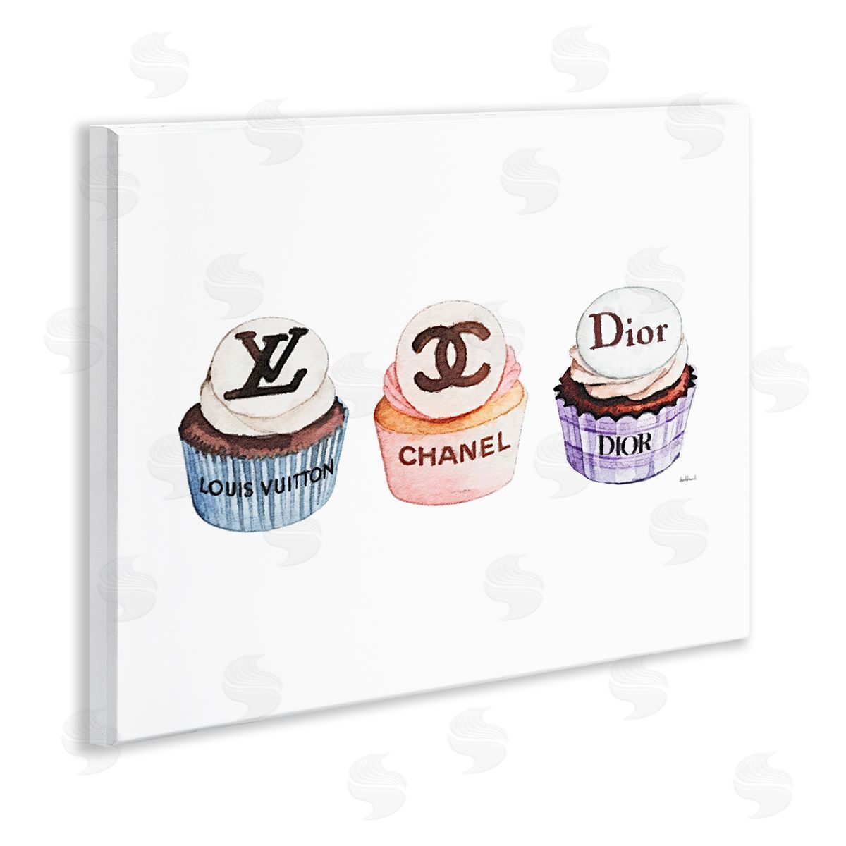 Amanda Greenwood Chic Fashion Cupcake Trio Canvas Wall Art Print