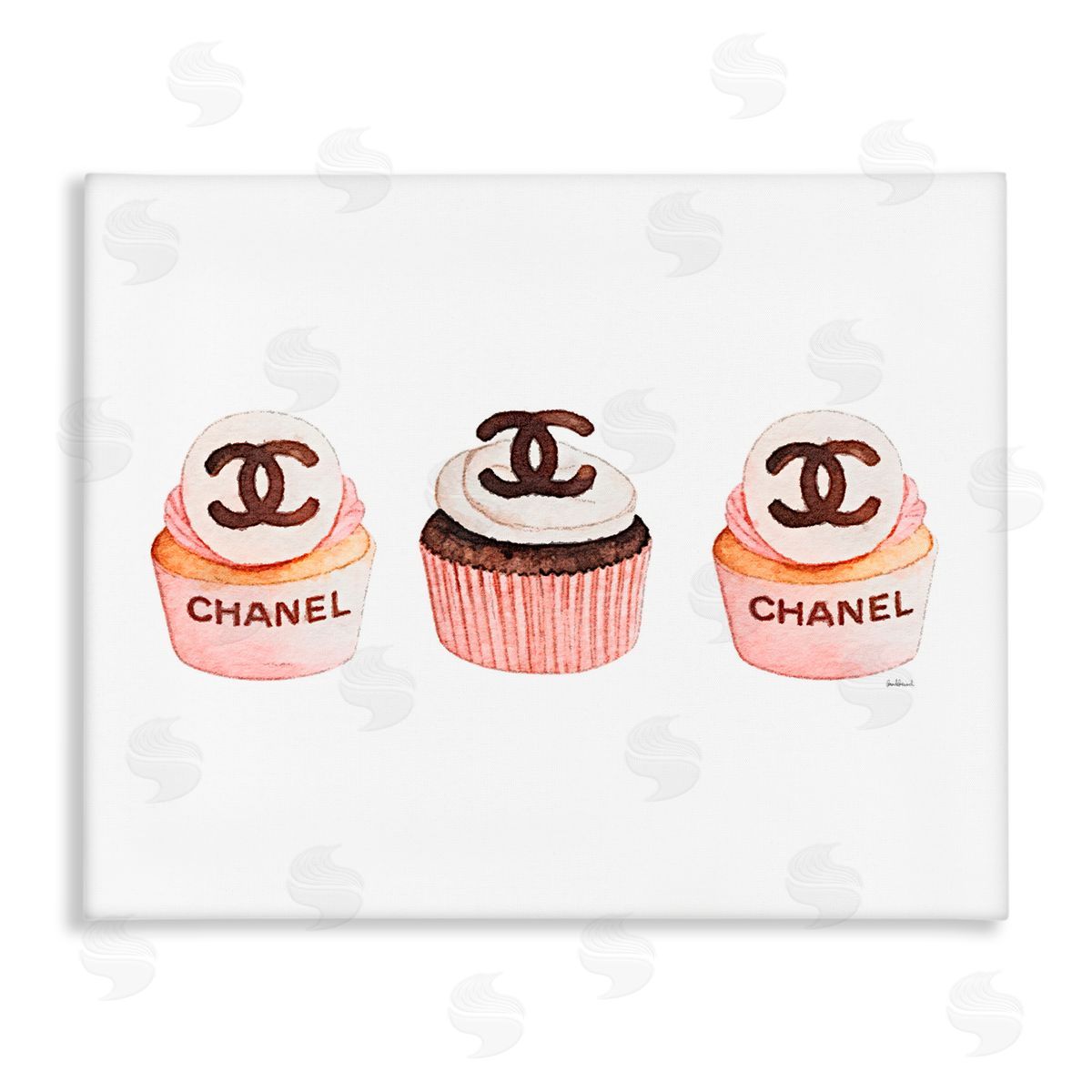 Amanda Greenwood Luxury Fashion Cupcake Trio Canvas Wall Art Print