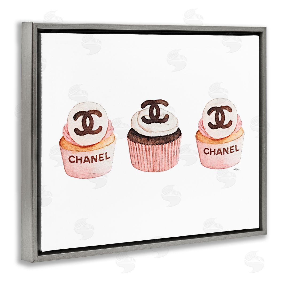 Amanda Greenwood Luxury Fashion Cupcake Trio Canvas Wall Art Print