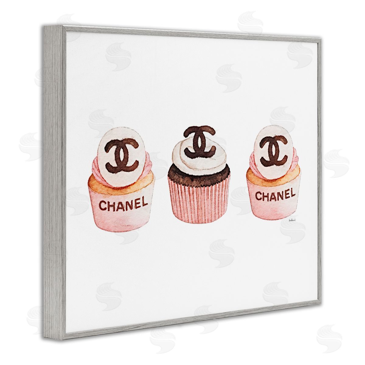 Amanda Greenwood Luxury Fashion Cupcake Trio Canvas Wall Art Print