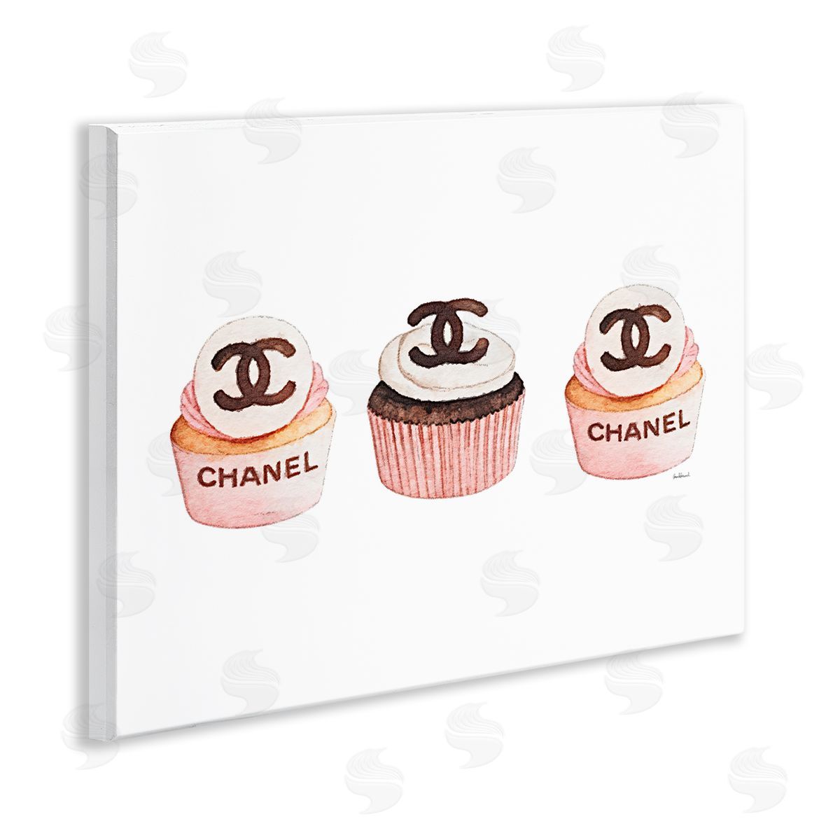 Amanda Greenwood Luxury Fashion Cupcake Trio Canvas Wall Art Print