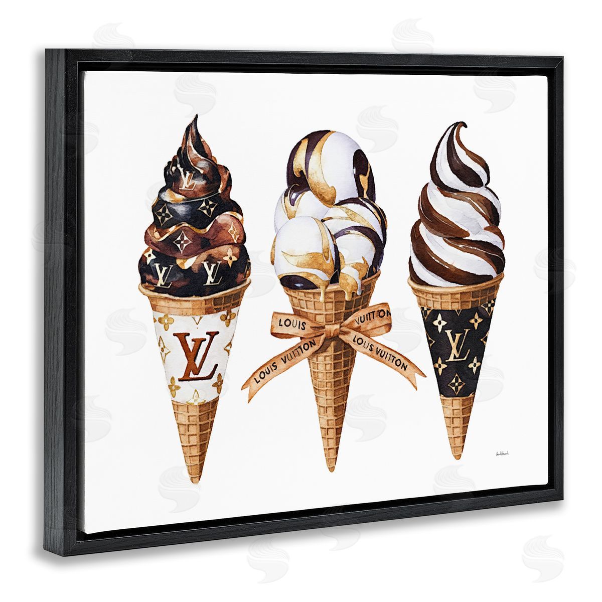 Amanda Greenwood Chocolate Glam Ice Cream Cones Canvas Wall Art Print
