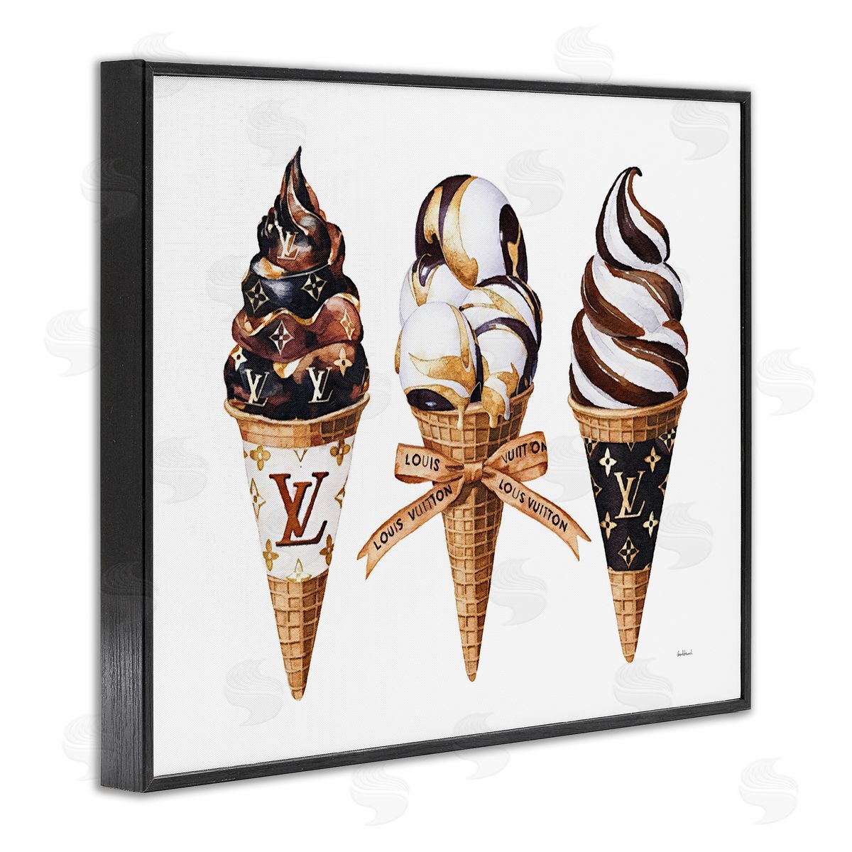Amanda Greenwood Chocolate Glam Ice Cream Cones Canvas Wall Art Print