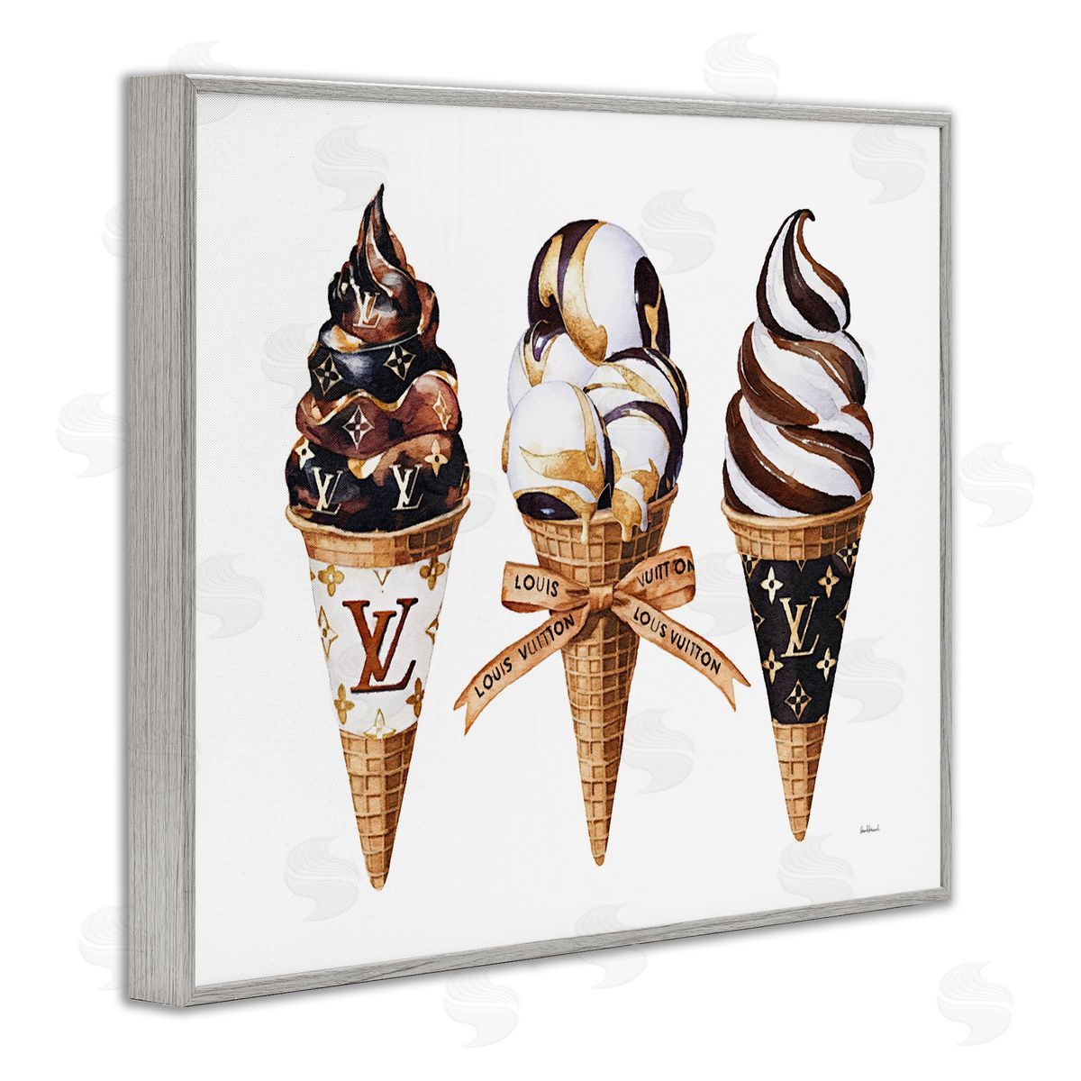 Amanda Greenwood Chocolate Glam Ice Cream Cones Canvas Wall Art Print