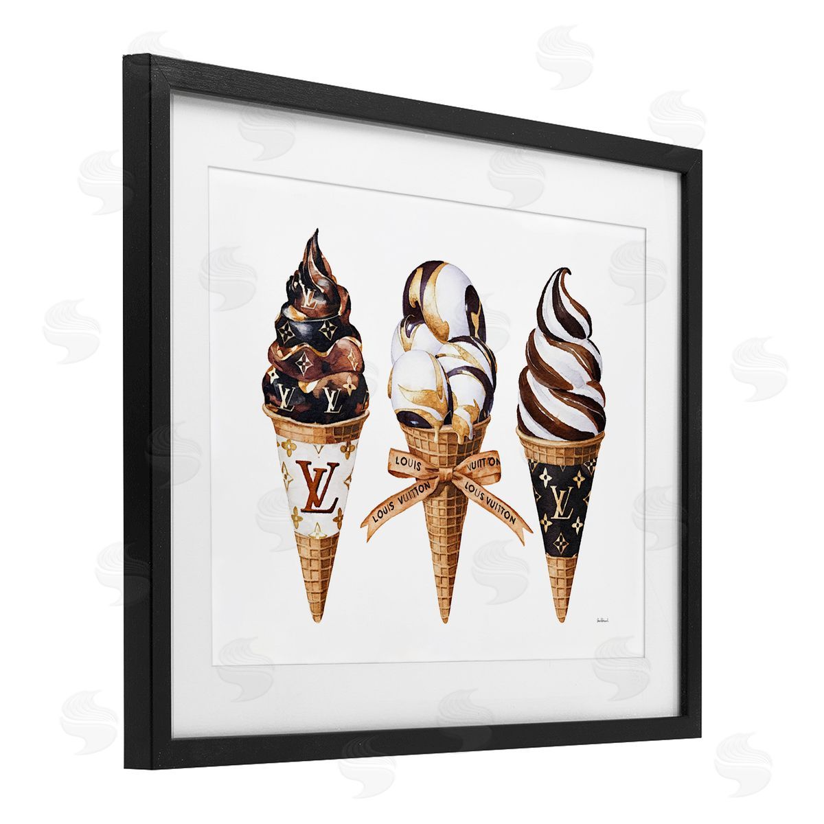 Amanda Greenwood Chocolate Glam Ice Cream Cones Canvas Wall Art Print