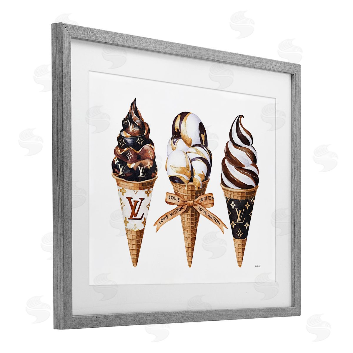 Amanda Greenwood Chocolate Glam Ice Cream Cones Canvas Wall Art Print