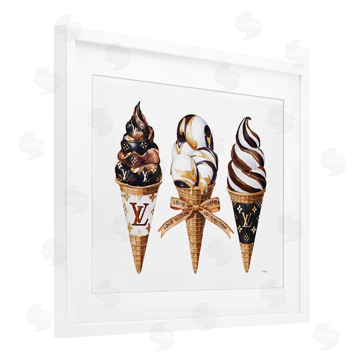 Amanda Greenwood Chocolate Glam Ice Cream Cones Canvas Wall Art Print
