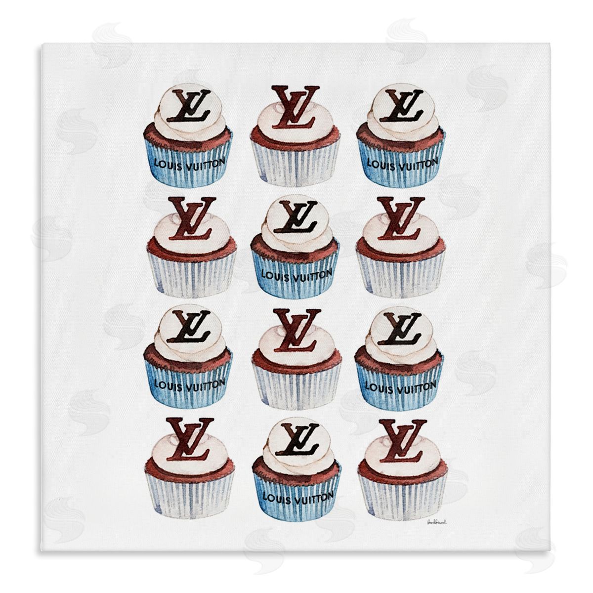 Amanda Greenwood Blue Glam Brand Cupcakes Canvas Wall Art Print