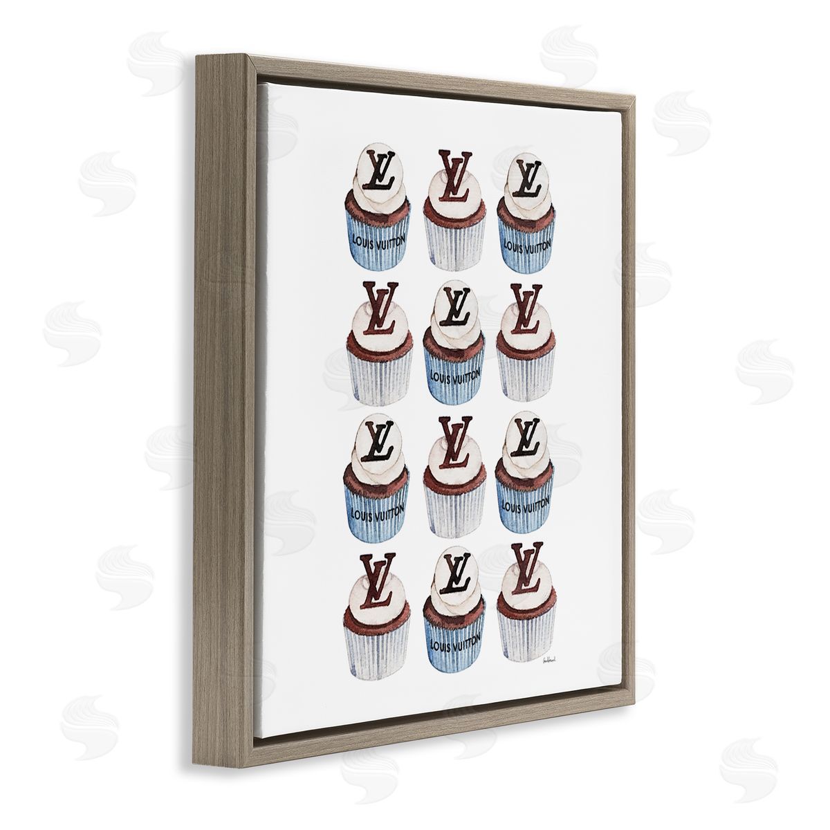 Amanda Greenwood Blue Glam Brand Cupcakes Canvas Wall Art Print