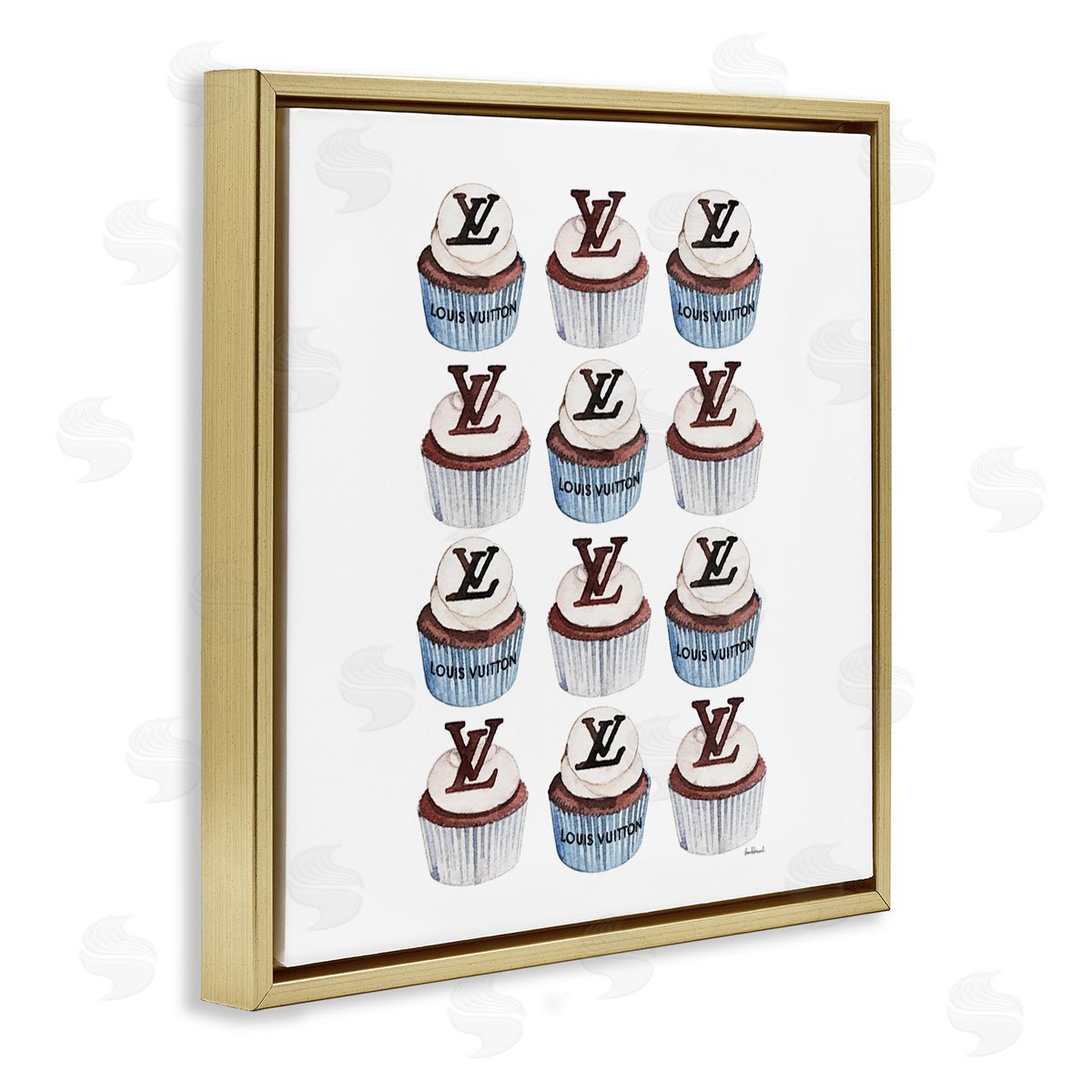 Amanda Greenwood Blue Glam Brand Cupcakes Canvas Wall Art Print