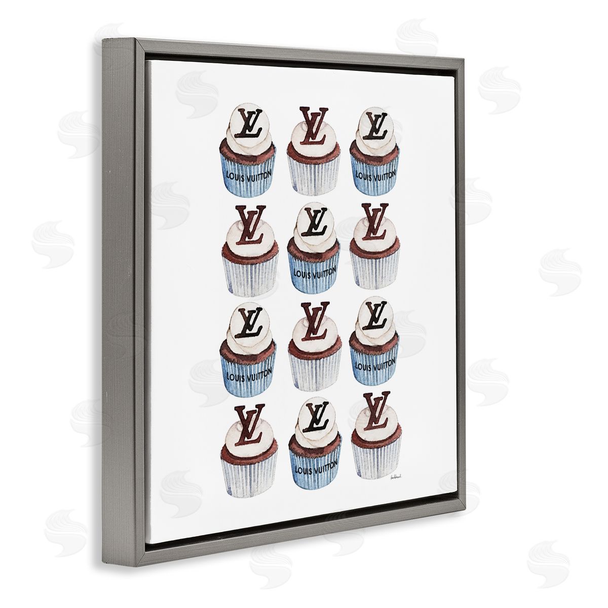 Amanda Greenwood Blue Glam Brand Cupcakes Canvas Wall Art Print