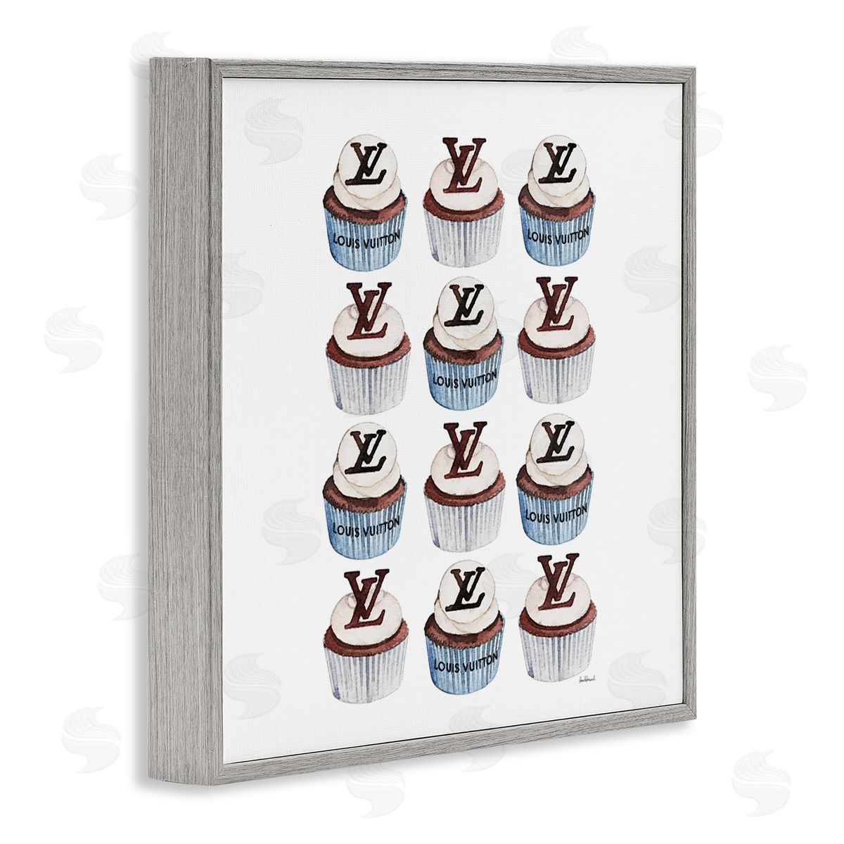 Amanda Greenwood Blue Glam Brand Cupcakes Canvas Wall Art Print