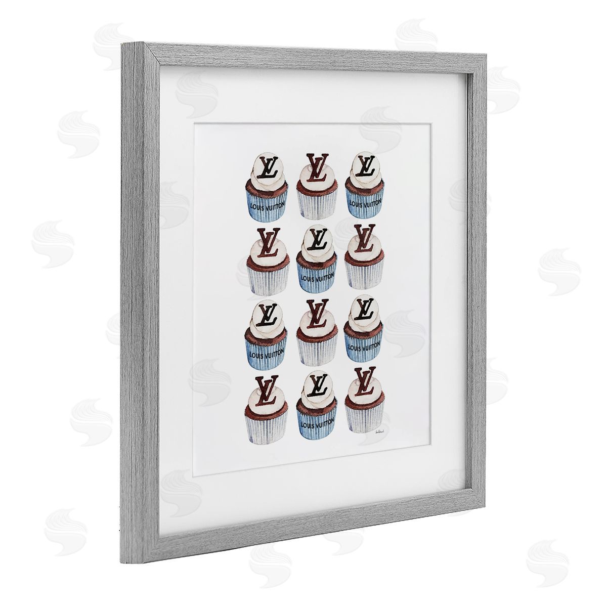 Amanda Greenwood Blue Glam Brand Cupcakes Canvas Wall Art Print