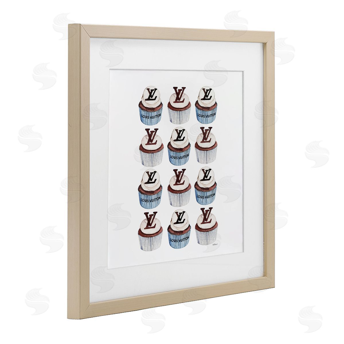 Amanda Greenwood Blue Glam Brand Cupcakes Canvas Wall Art Print