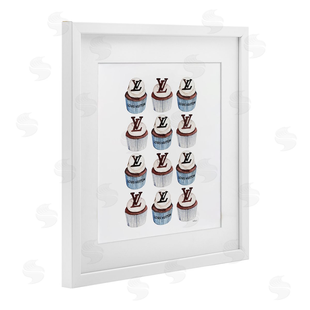 Amanda Greenwood Blue Glam Brand Cupcakes Canvas Wall Art Print