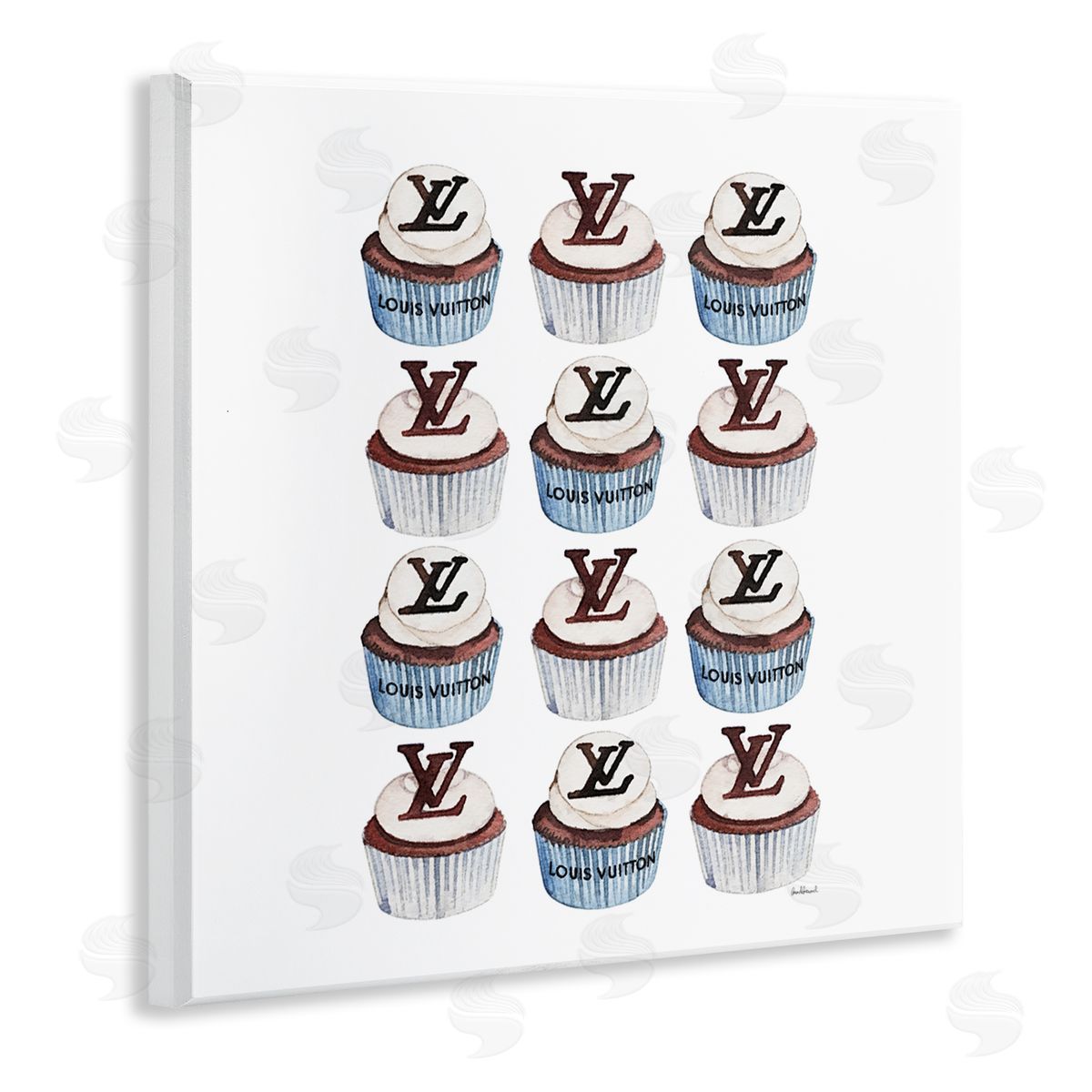 Amanda Greenwood Blue Glam Brand Cupcakes Canvas Wall Art Print