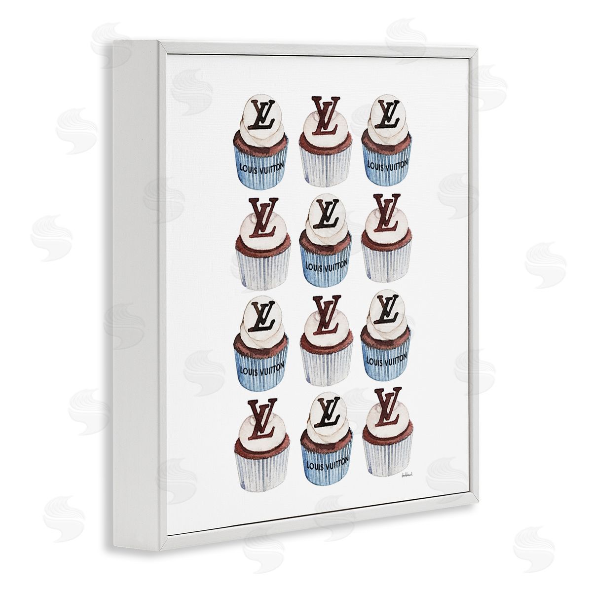 Amanda Greenwood Blue Glam Brand Cupcakes Canvas Wall Art Print