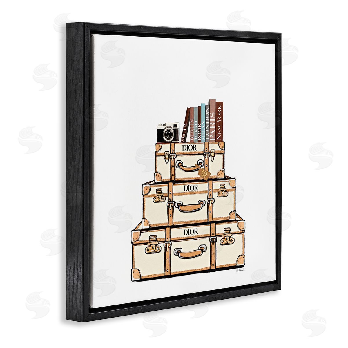 Amanda Greenwood Symmetrical Stacked Suitcases Canvas Wall Art Print
