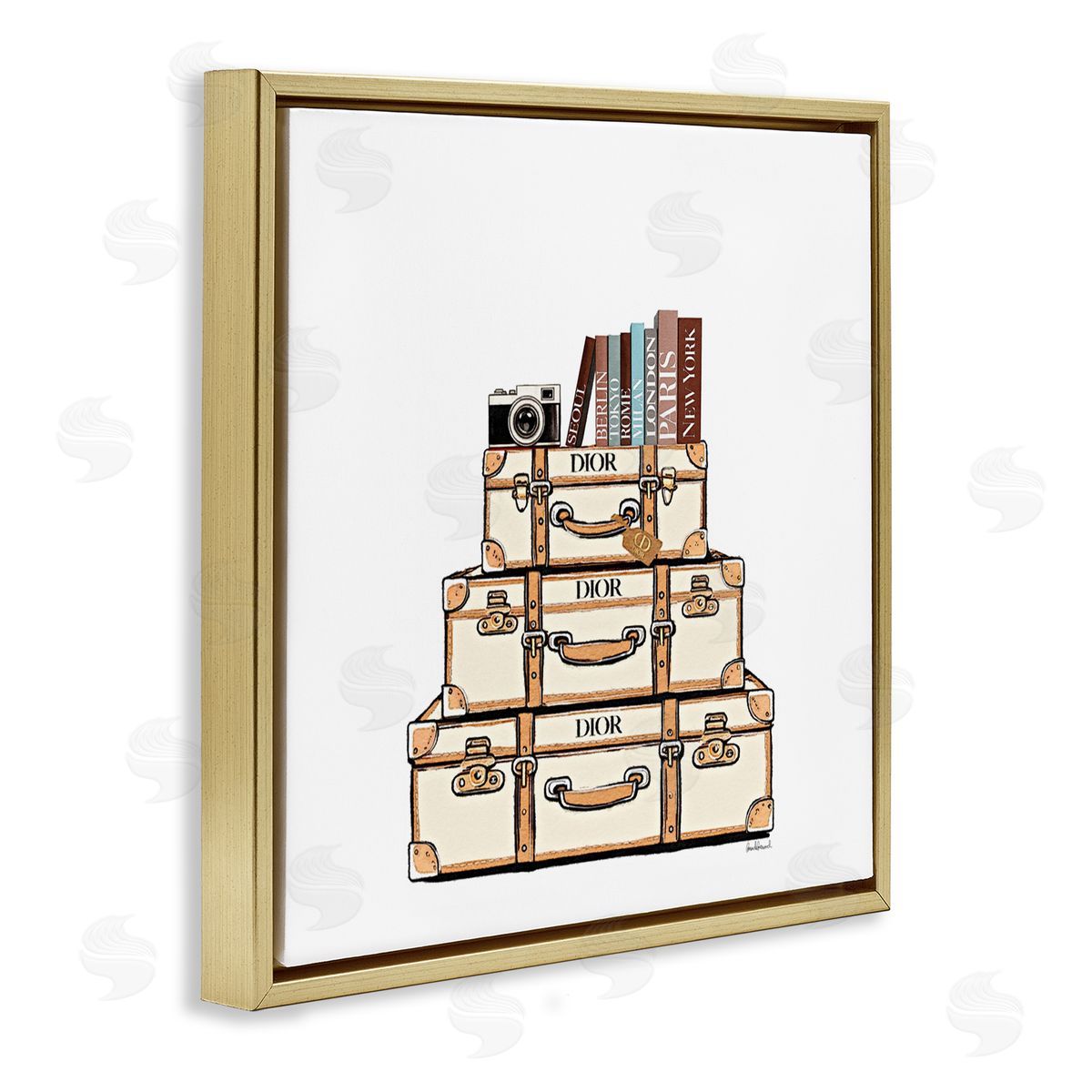 Amanda Greenwood Symmetrical Stacked Suitcases Canvas Wall Art Print