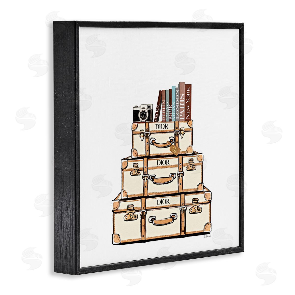 Amanda Greenwood Symmetrical Stacked Suitcases Canvas Wall Art Print