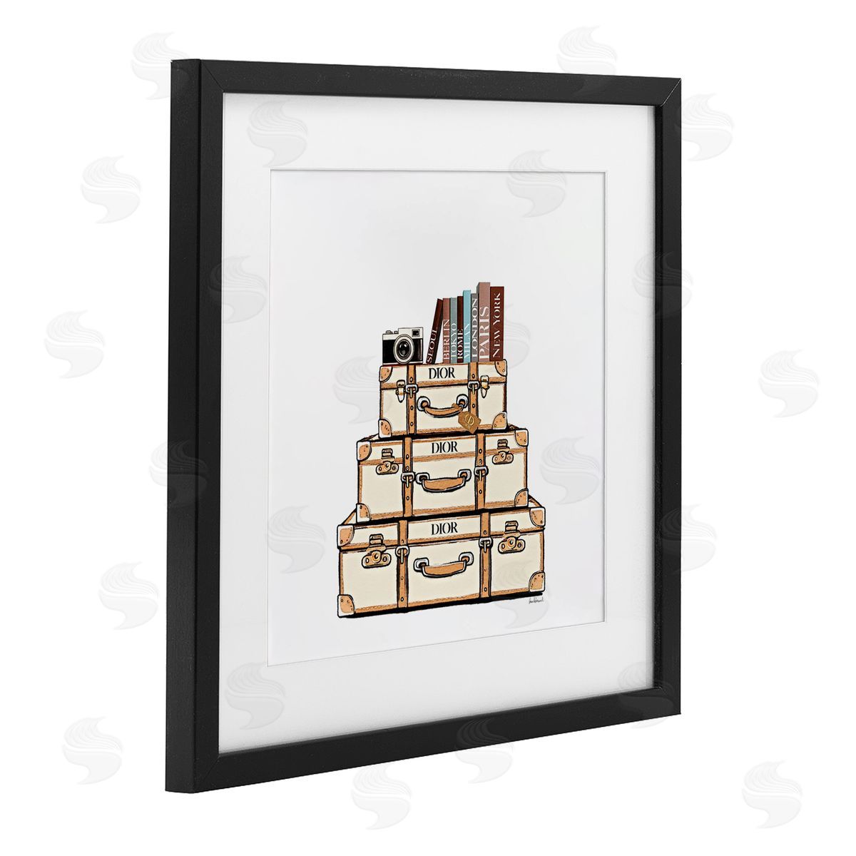 Amanda Greenwood Symmetrical Stacked Suitcases Canvas Wall Art Print