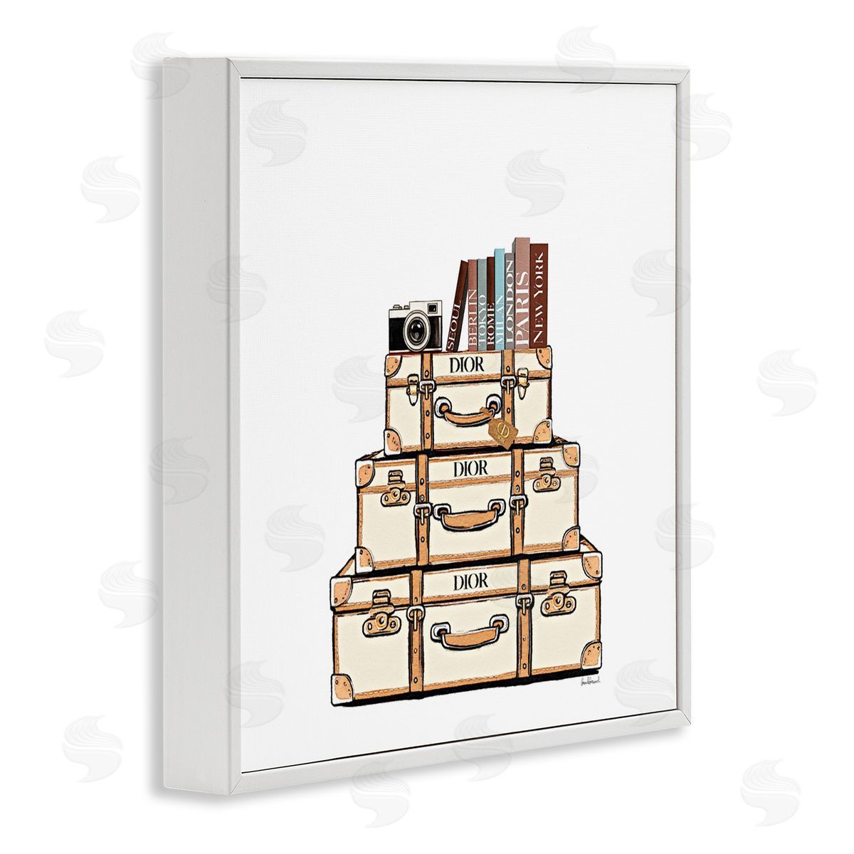Amanda Greenwood Symmetrical Stacked Suitcases Canvas Wall Art Print