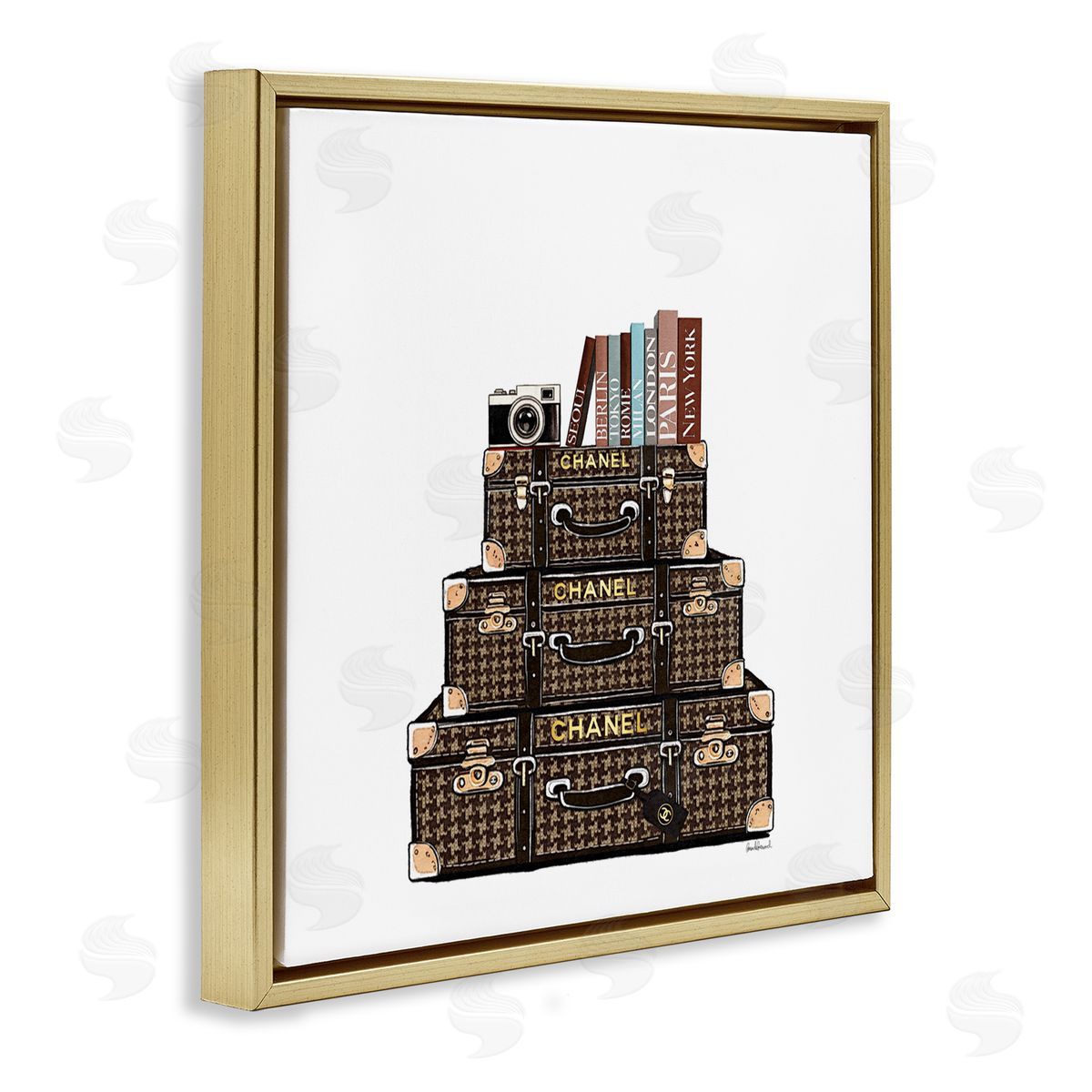 Amanda Greenwood Piled Luxury Suitcases Canvas Wall Art Print