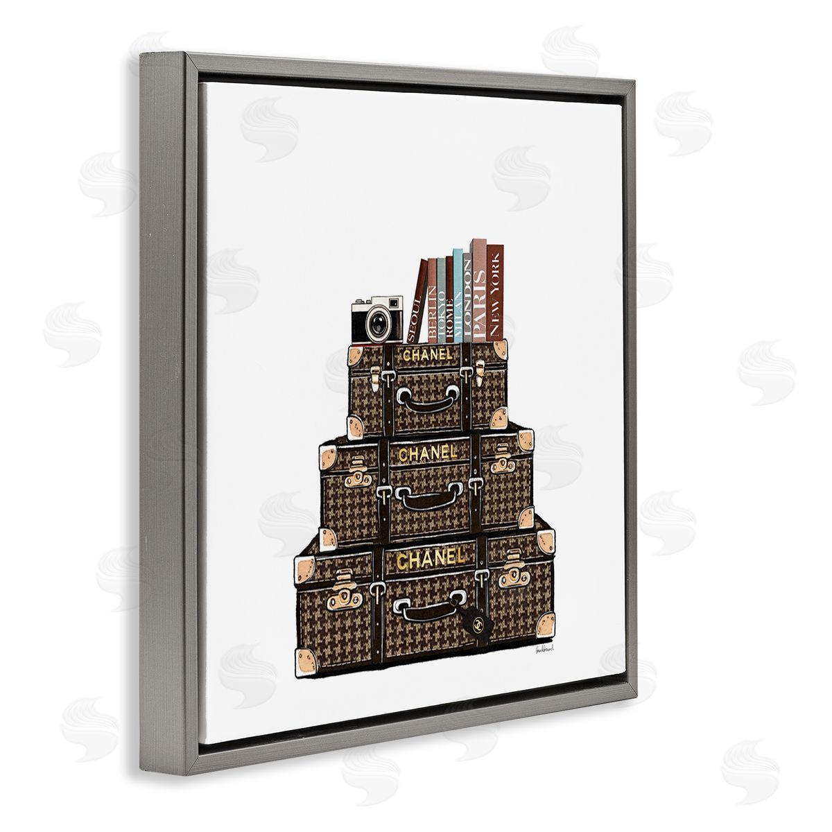 Amanda Greenwood Piled Luxury Suitcases Canvas Wall Art Print