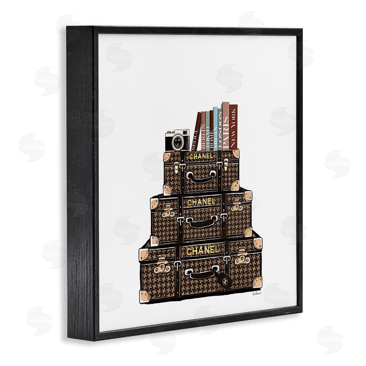Amanda Greenwood Piled Luxury Suitcases Canvas Wall Art Print