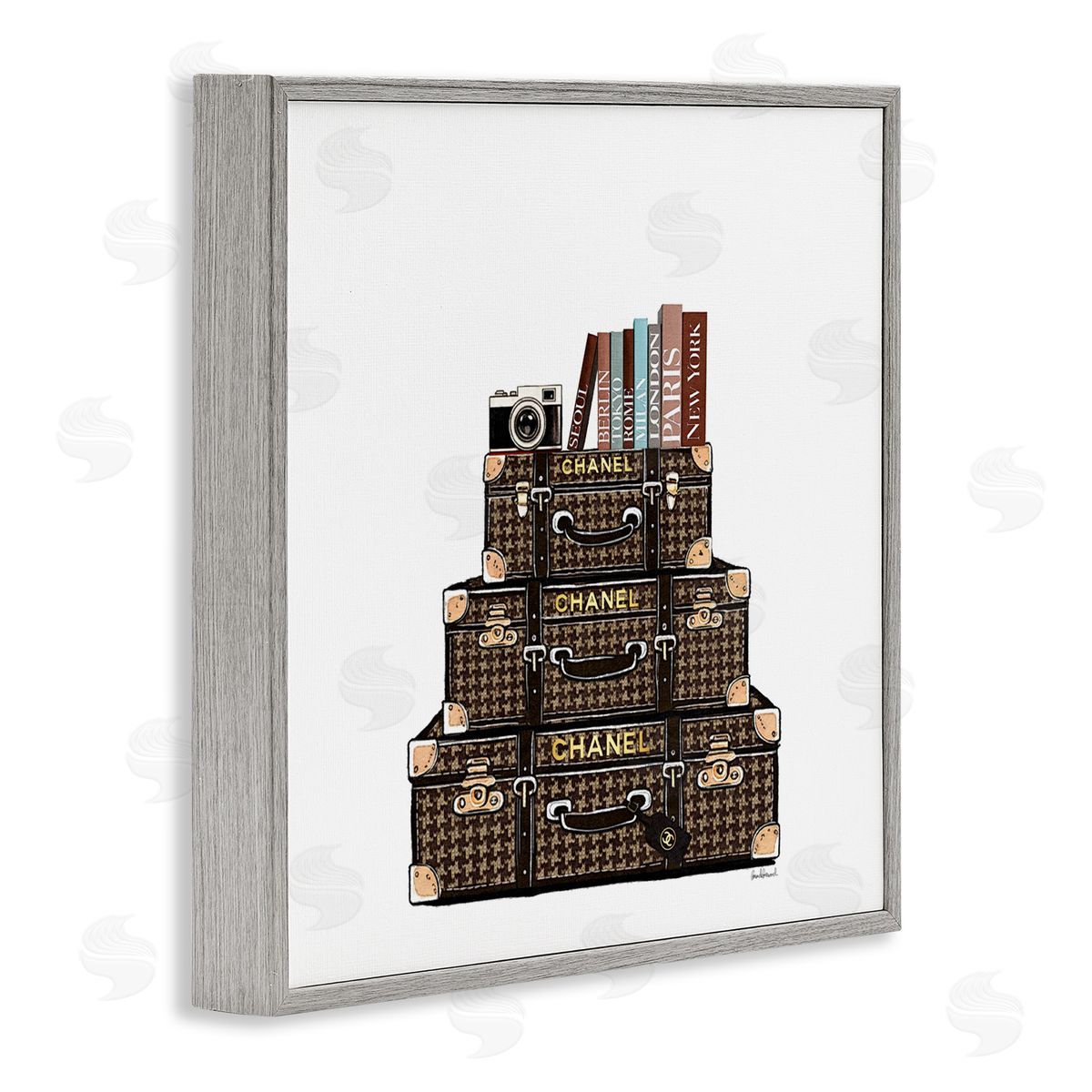 Amanda Greenwood Piled Luxury Suitcases Canvas Wall Art Print