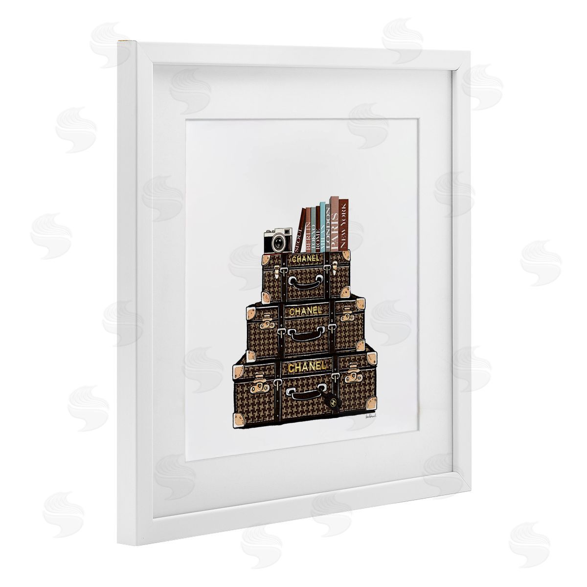 Amanda Greenwood Piled Luxury Suitcases Canvas Wall Art Print