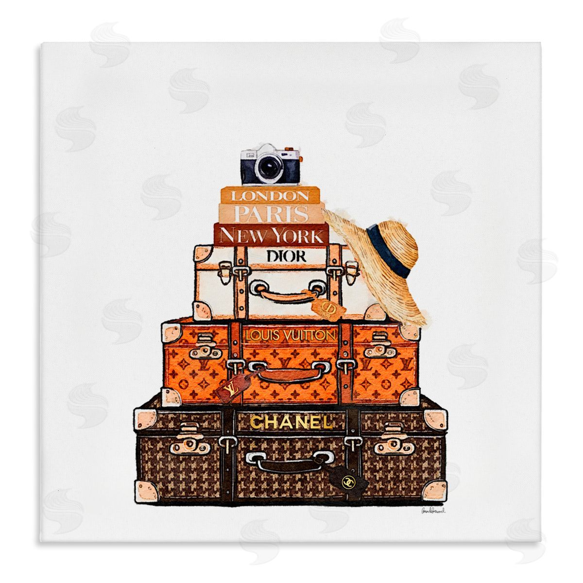 Amanda Greenwood Iconic Travel Suitcases Canvas Wall Art Print