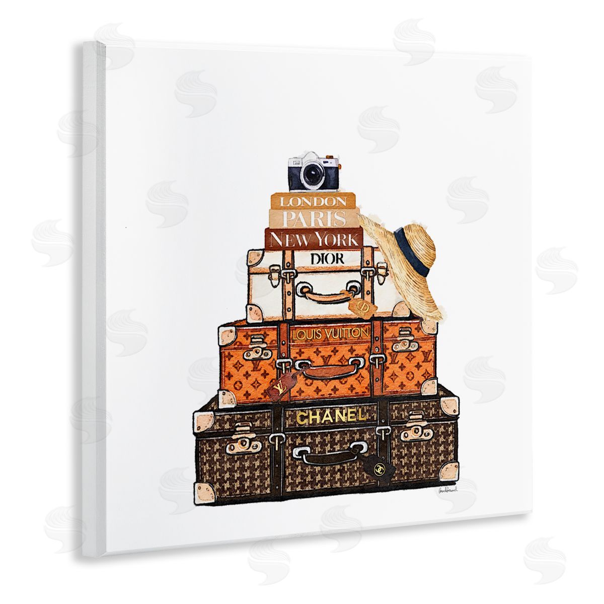 Amanda Greenwood Iconic Travel Suitcases Canvas Wall Art Print