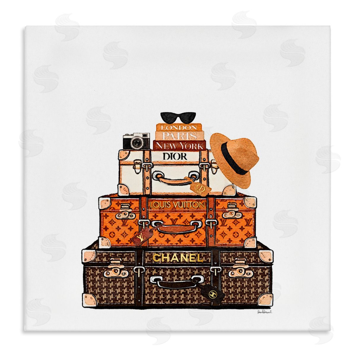 Amanda Greenwood Luxury Travel Luggages Canvas Wall Art Print