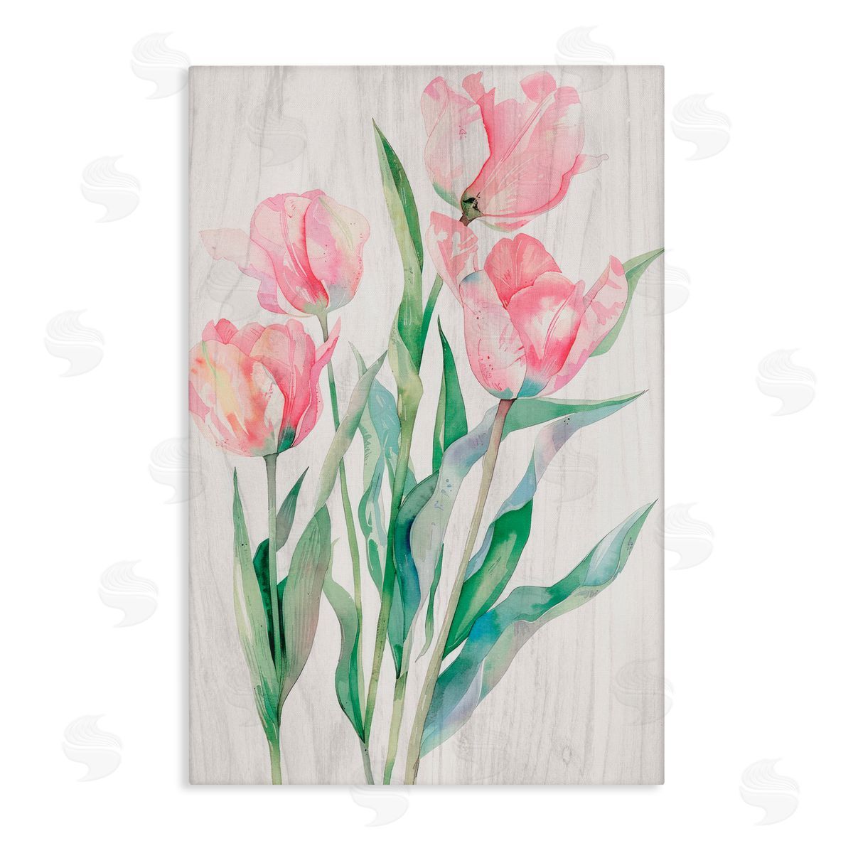 Maya Blooms Pink Tulip Blossoms Canvas Wall Art Print