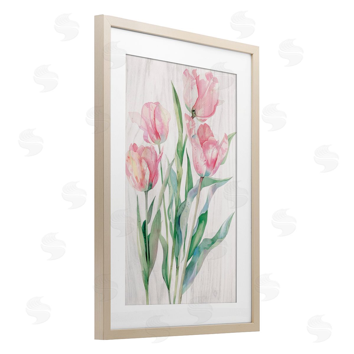 Maya Blooms Pink Tulip Blossoms Canvas Wall Art Print