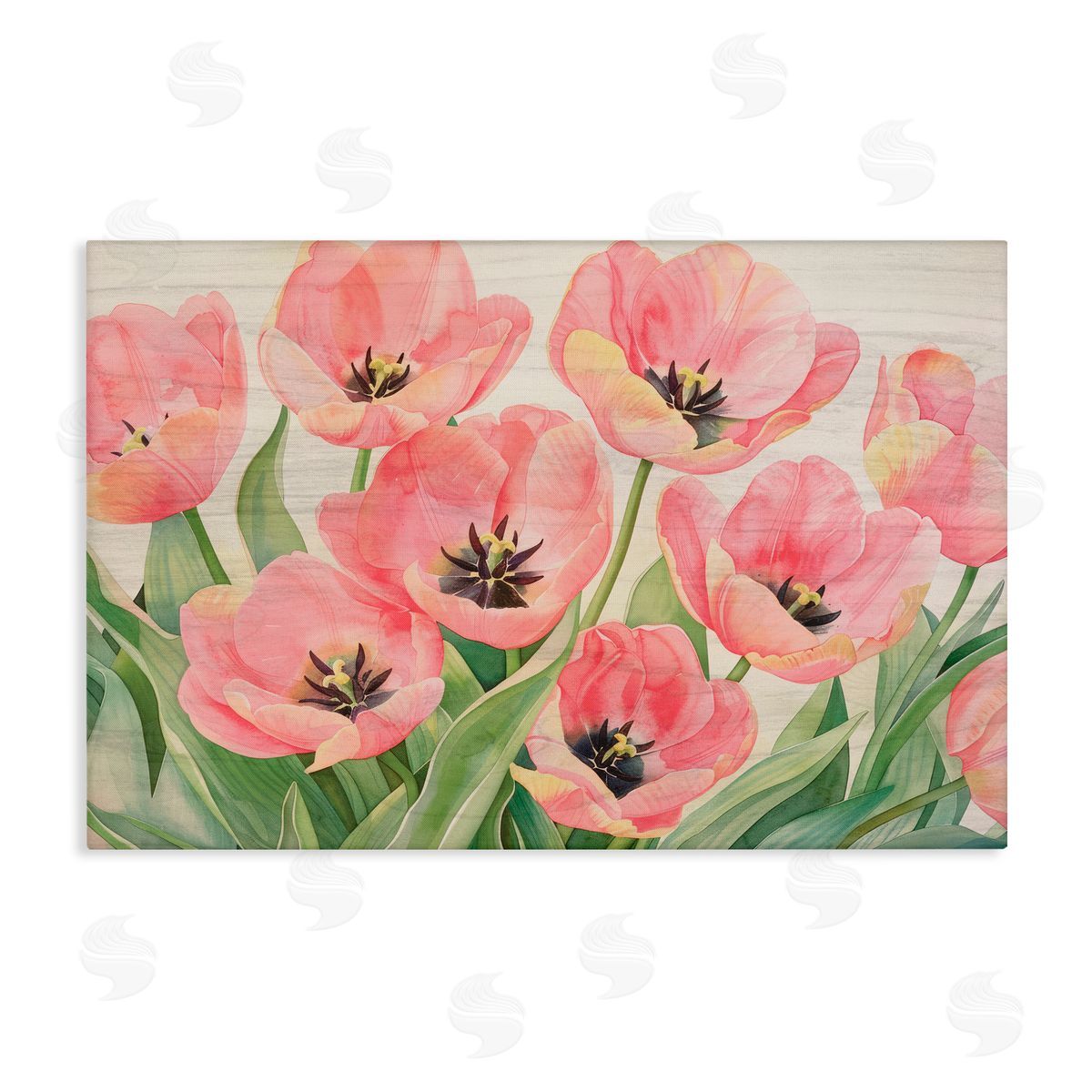 Maya Blooms Shabby Chic Poppy Garden Canvas Wall Art Print