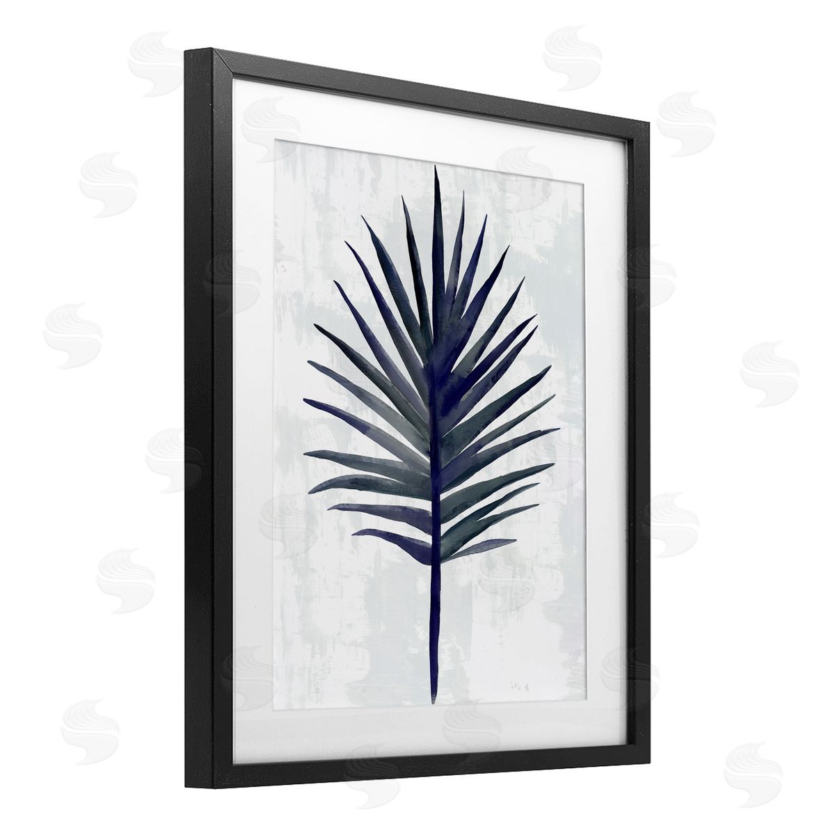 Christie Adams Navy Blue Fan Palm Canvas Wall Art Print
