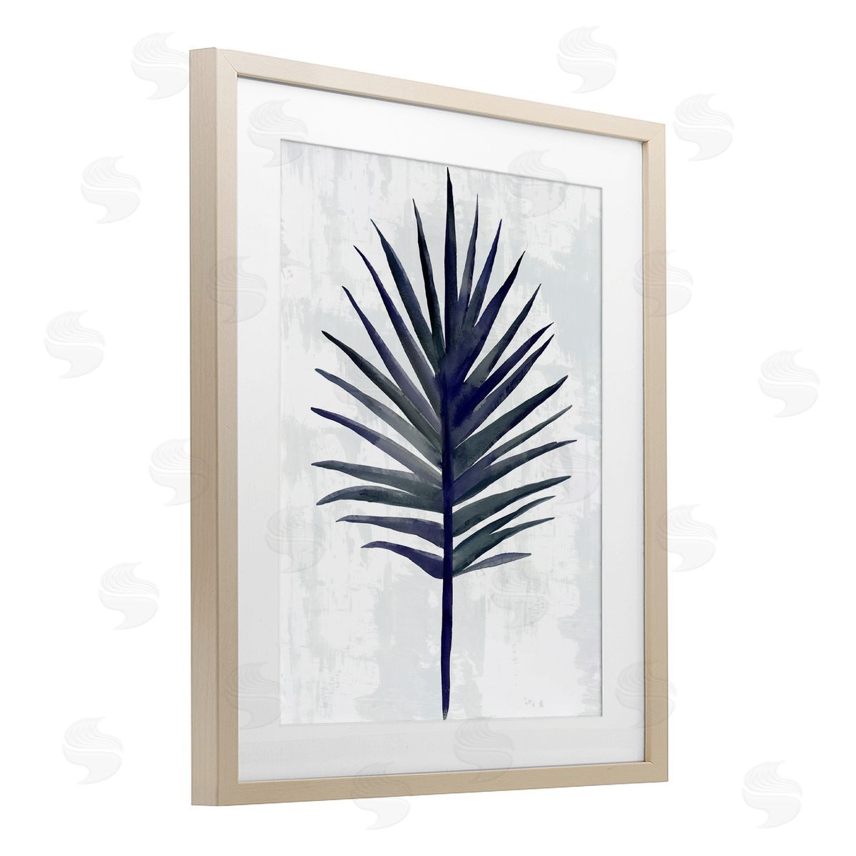 Christie Adams Navy Blue Fan Palm Canvas Wall Art Print