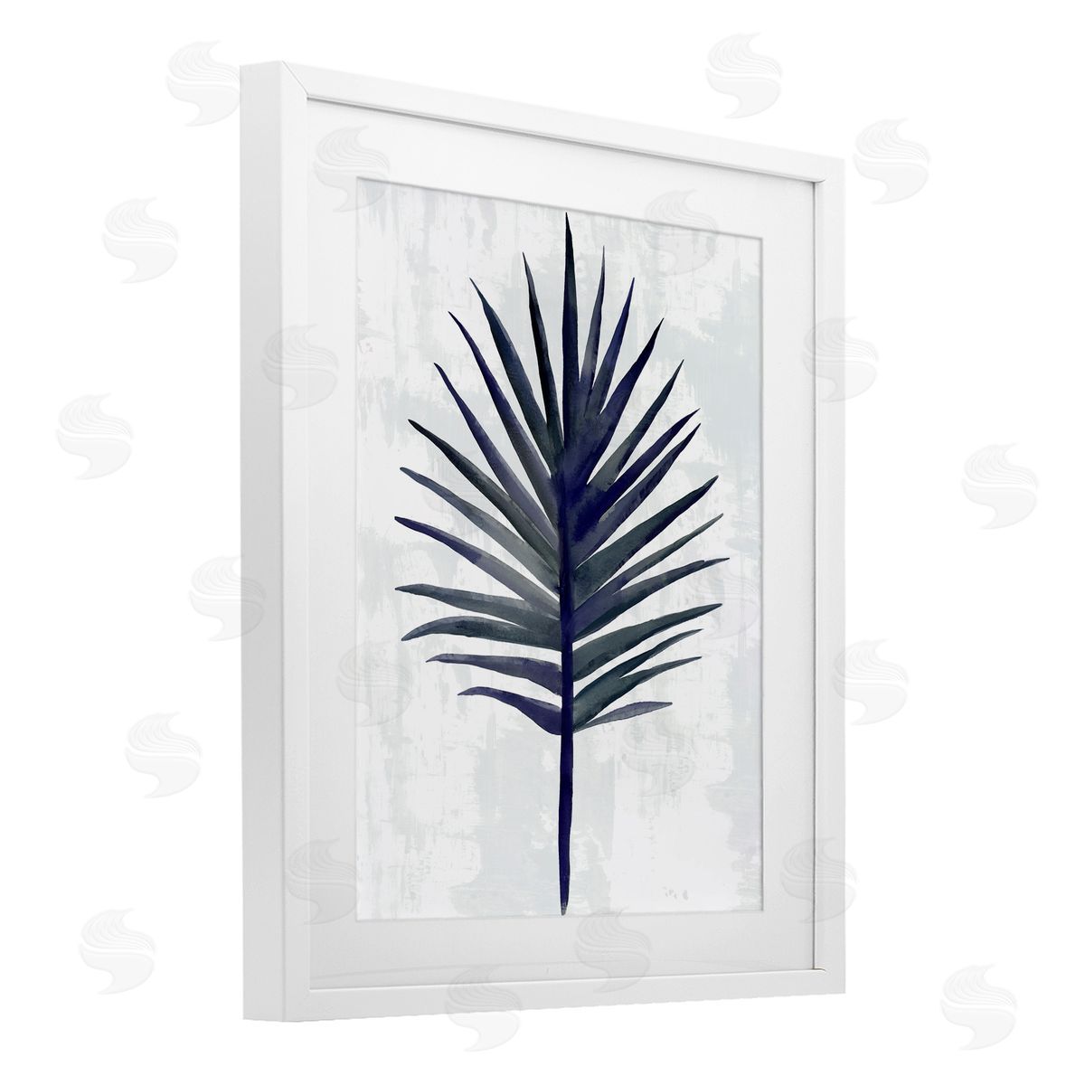 Christie Adams Navy Blue Fan Palm Canvas Wall Art Print