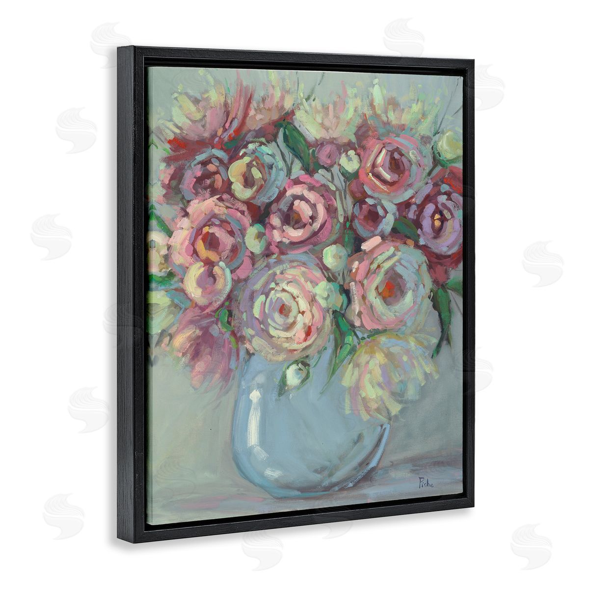 Vanessa Piche Peony Blue Vase Bouquet Canvas Wall Art Print