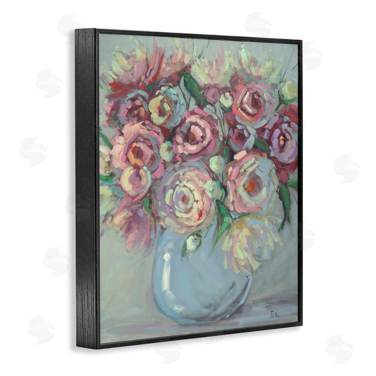 Vanessa Piche Peony Blue Vase Bouquet Canvas Wall Art Print