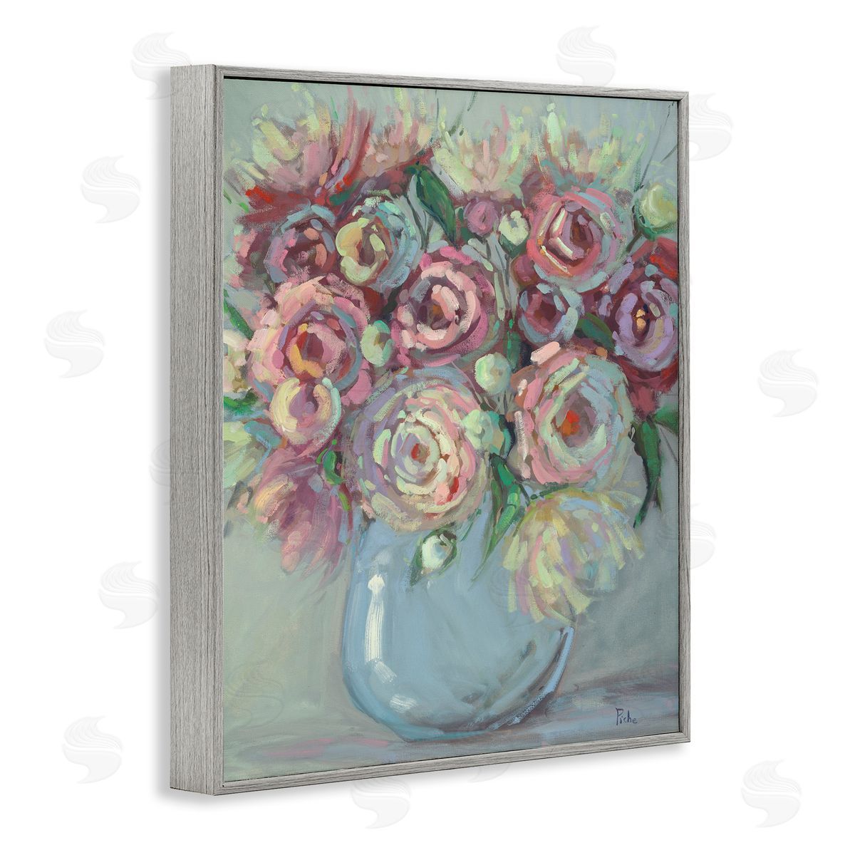 Vanessa Piche Peony Blue Vase Bouquet Canvas Wall Art Print