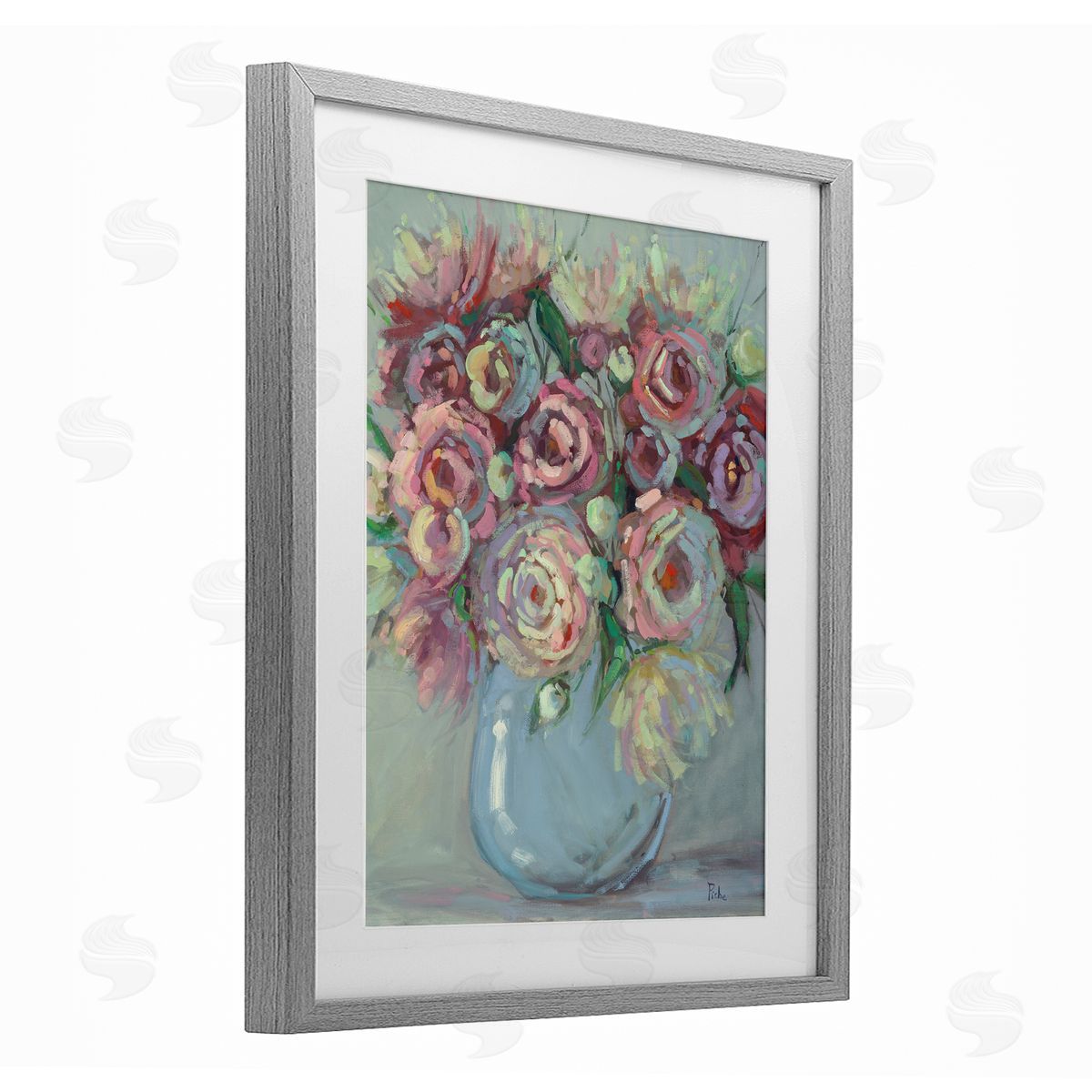 Vanessa Piche Peony Blue Vase Bouquet Canvas Wall Art Print